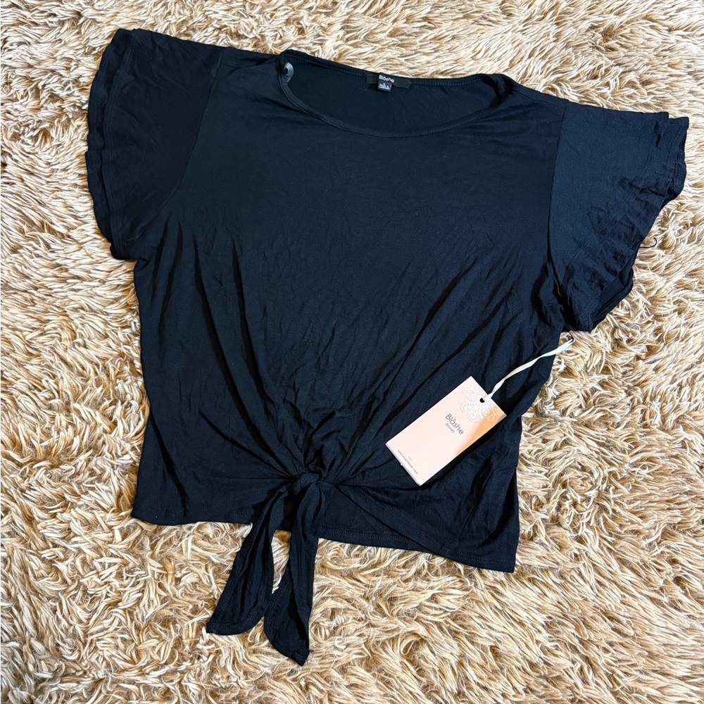 Blashe Black Tie Front Top - Size L
